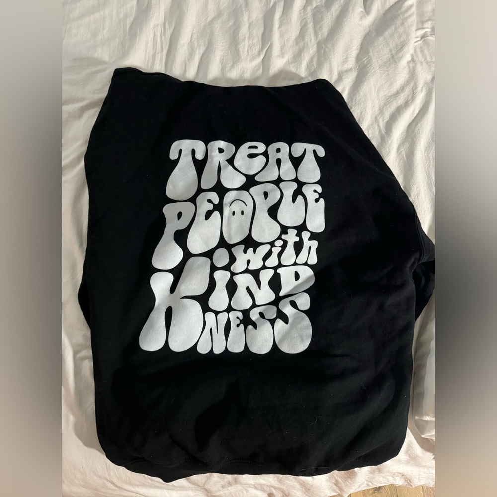 TPWK Black hoodie with white on back